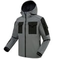 thumbnail image 2 of Men's Windbreakers Fashion Casual Windproof Warm Jacket Long Sleeve Hooded Casual Outwear Gray M Windbreaker Jackets for Men, 2 of 4