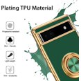 thumbnail image 4 of for Google Pixel 6A Case with Ring Holder Kickstand 360 Degree Rotation  Car Finger Soft TPU Slim Cover Shockproof Full Body Protective Phone Case for Google Pixel 6a 6.1", Dark Green, 4 of 16