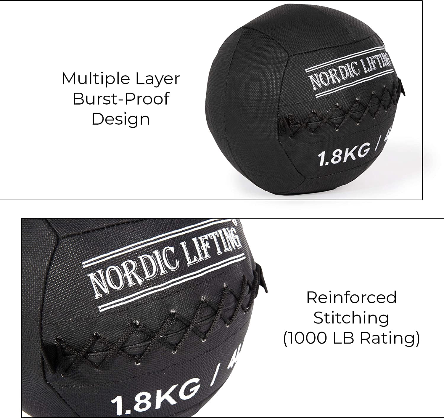 Nordic Lifting Wall Ball for CrossFit & Fitness - 14 Lbs - Medicine Ball for Gym and Strength Training