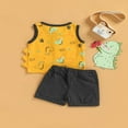 thumbnail image 3 of Boys Sets Letter Crew Neck Sleeveless Vest Tree Shorts, 3 of 6