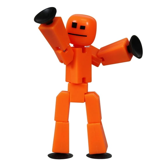 Zing StikBot Single Pack - Includes 1 StikBot - Collectible Action Figures and Accessories, Stop Motion Animation, Ages 4 and Up (Red Orange)