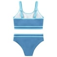 thumbnail image 4 of URMAGIC 7-14T Child Girls 2 Piece Bikini Set V Neck Solid Color Bathing Suit, 4 of 8