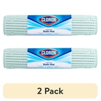 (2 pack) Clorox Sky Blue Cushioned Bathtub Mat with Suction Cups, 17 in. x 36 in.