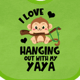 thumbnail image 4 of Inktastic Monkey I Love Hanging out with My Yaya Boys or Girls Baby Bib, 4 of 4