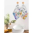 thumbnail image 2 of Spring Wildflowers Kitchen Dish Towels for Drying Dishes Set of 2, Watercolor Floral Leaf Wood Grain Waffle Weave Microfiber Hand Tea Bathroom Towels Quick Dry & Absorbent Towel 12x12, 2 of 7