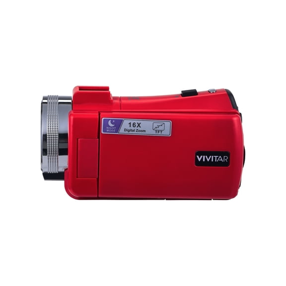 Vivitar PopCam America 250 Digital Camcorder – USA Celebration Edition, Old Glory Red, 48MP, Full HD 1080P Video, 3" Flip Screen, 16X Digital Zoom Camcorder with Built-in Mic for Vlogging & Travel