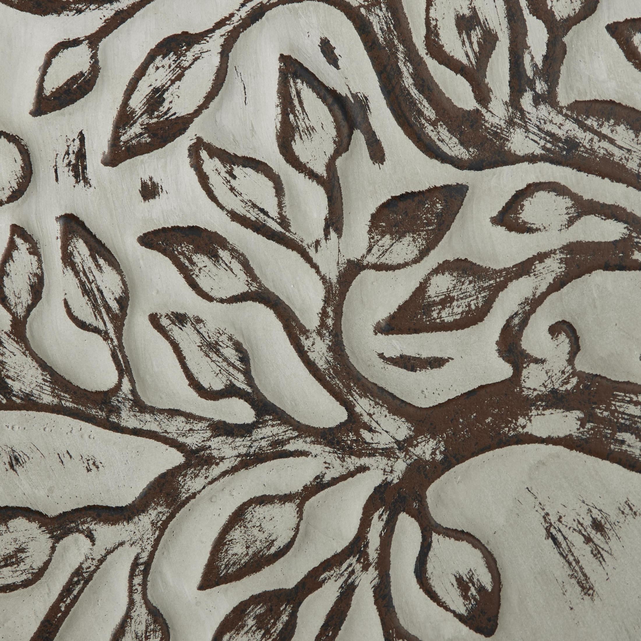 DecMode Brown Wooden Embossed Tree Wall Decor