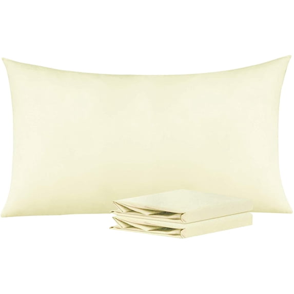 King Pillowcases Set of 2, 100% Brushed Microfiber, Soft and Cozy, Wrinkle, Fade, Stain Resistant with Envelope Closure, 20 x 40 Inches, Ivory