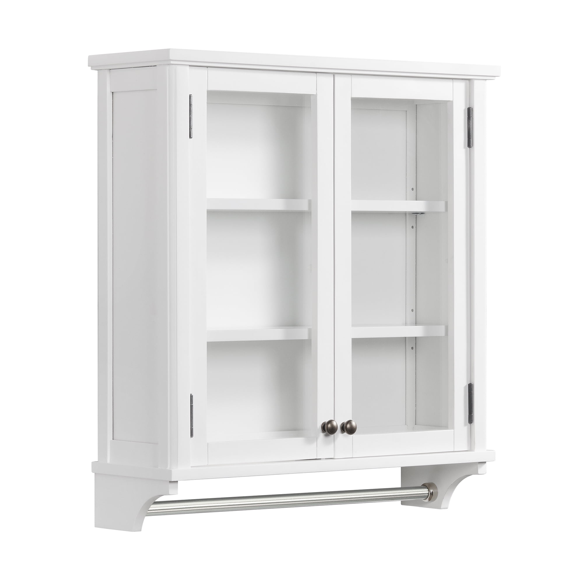 Alaterre Furniture Dorset 27W x 29H Wall Mounted Bath Storage Cabinet with Two Open Shelves