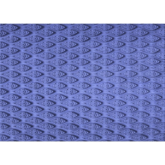 Ahgly Company Indoor Rectangle Patterned Sky Blue Dress Blue Area Rugs, 4' x 6'