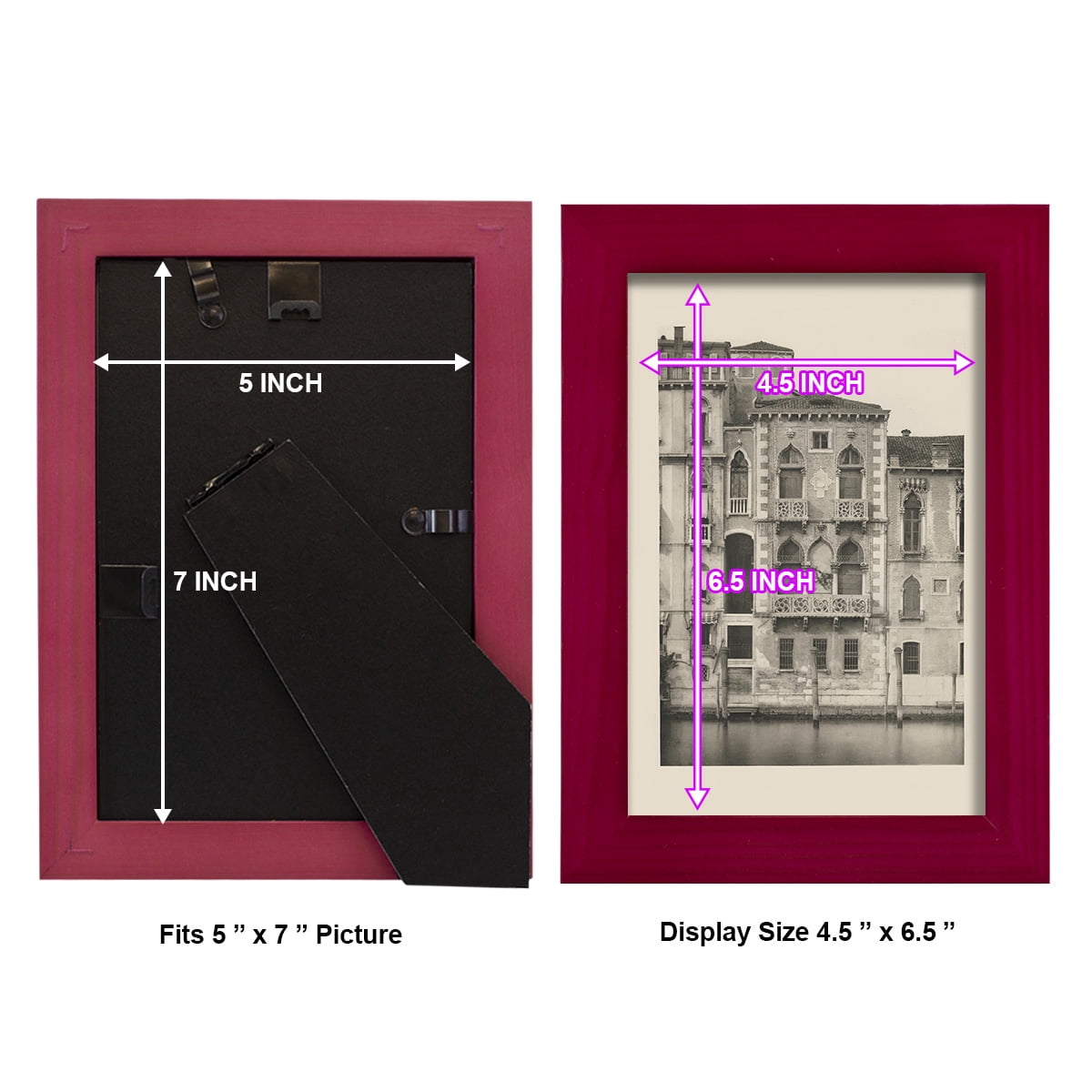 Vintage Views of Venice III - Framed Print w/glass - Cherry Red