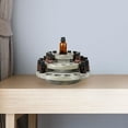 thumbnail image 4 of 3-Tier Rotating Essential Oil Organizer Rack, Rustic Gray-Green Wood Storage for Up to 36 Bottles - Spinning Countertop Display for Nail Polish & Perfume, 4 of 6