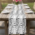 thumbnail image 4 of Black Grey Botanical Table Runner - 48 Inch Long Spring Floral Summer Farmhouse Cotton and Linen Blended Dress Scarves Farmhouse Table Runner for Kitchen Dining, Coffee Table, 13" x 48", 4 of 8