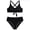 A Black, variant on Girls Swimsuit Criss Cross Tie Back Bikini Sets Contrast Trim Swimwear Two Piece Bathing Suit for Kids,Sizes 11-12 Years