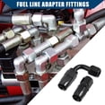thumbnail image 3 of Unique Bargains 2 Pair Fuel Line Adapter Fittings Top 90 Degree 0 Degree Fuel Line Connector for Car AN6 Female Black, 3 of 7