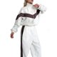 thumbnail image 1 of Conjunto Deportivo de Dos Piezas para Mujer: Sudadera con Cremallera, Pantalones de Chándal Anchos A Rayas en Contraste, Chándal de Viaje. L, 1 of 10