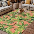 thumbnail image 2 of Fsddascl Palm Tree Tropical Outdoor Rug for Patio/Deck/Porch, Non-Slip Large Area Rug 6 x 9 Ft, Pink Summer Green Botanical Indoor Outdoor Rugs Washable Area Rugs, Reversible Camping Rug Carpet, 2 of 5