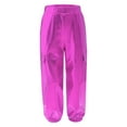 thumbnail image 6 of iixpin Kids Girls Sparkly 2PCS Hip Hop Jazz Dance Outfit Long Sleeve Tassel Jacket with Metallic Jogger Pants Hot Pink 14, 6 of 7