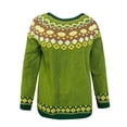 thumbnail image 4 of VISALY Isle Sweater Top Vintage Sweater Knitted Pullover Sweaters for Women Crew Neck Long Sleeve Lightweight Knit Pullover Sweater Oversized Sweaters Loose Pullover Basic Sweater Tops Green 5XL, 4 of 4