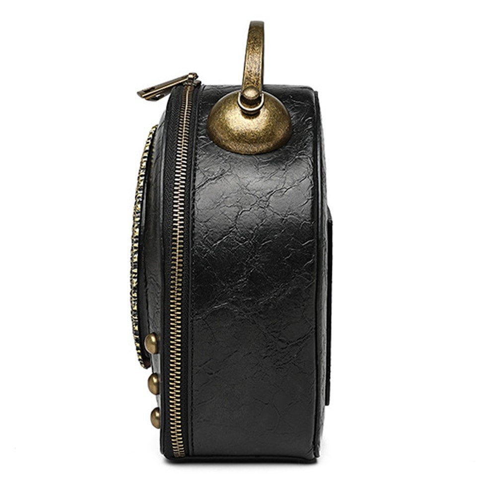 Jiibva Work Clock Handbag Antique Clock Design Messenger Bag Evening Party Crossbody Pu Leather Vintage Steam Messenger Bag