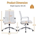 thumbnail image 2 of Sidanli Ergonomic Desk Chairs, Executive Swivel Leather Mid Back Chair with Smooth Rolling Wheels for Office, Conference Room White, 2 of 13