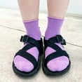 thumbnail image 4 of Zanarzt Toddler Ruffle Socks Children's Spring Summer Solid Candy Color Socks Toddler Kids Baby Boys Girls Thin Mesh Crew Socks Purple,2-4 Years, 4 of 5