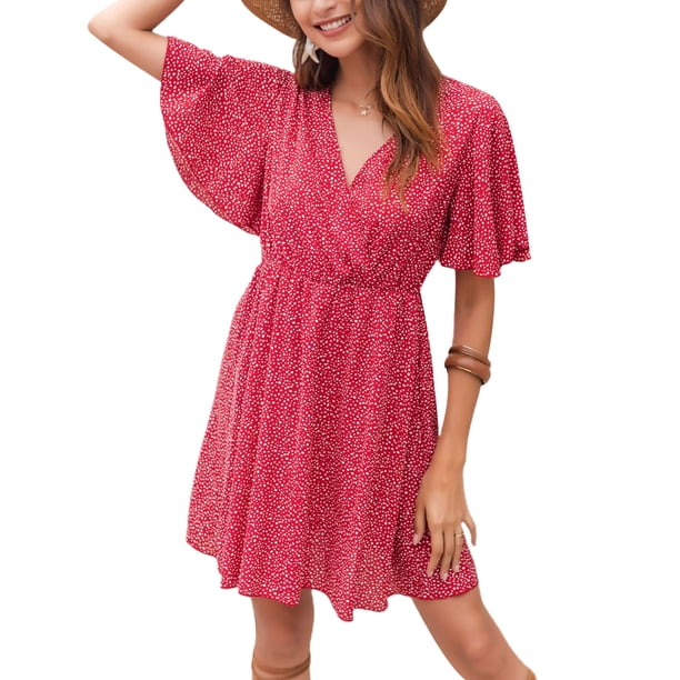 SAYOO Vestido de manga corta de estilo femenino SAYOO moda