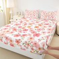 thumbnail image 3 of Homewish Retro Rustic Floral Bed Sheets,Spring Natural Theme King Sheets,Pink White Sheet Set For Girls Boys,Luxury Bedroom Decor,4-Piece, 3 of 7