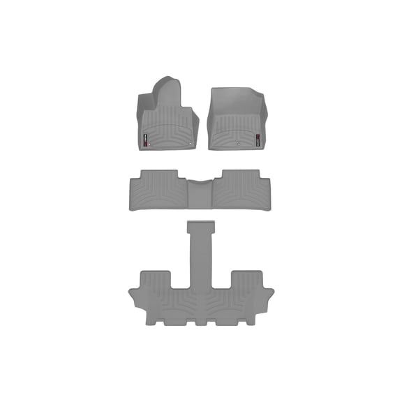 WeatherTech Custom Fit FloorLiners compatible with 2021-2026 Kia Sorento - Complete Set (1st, 2nd, & 3rd Row), Grey