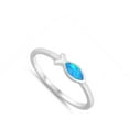 thumbnail image 4 of CHOOSE YOUR COLOR Blue Simulated Opal Fish Animal Midi Ring .925 Sterling Silver Band CZ Female Size 6, 4 of 4