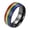 Black, variant on Rainbow Rings for Women Men Pride Stainless Steel Silver Black Gold Plated 8mm LGBTQ Unique Couple Band Personalized Gifts Jewelry Gold 7