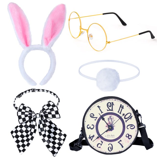 Kit de accesorios para disfraces Keymall White Rabbit Easter, 5 piezas