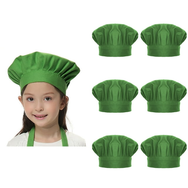 TOPTIE 6 Pack Chef Hat for Kid & Adult, Cotton Elastic Adjustable Kitchen Cooking Baking Hat