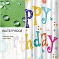 thumbnail image 5 of Child''s Birthday Shower Curtain Cute Colorful Happy Birthday Bathtub Curtain White Fabric Bathroom Shower Curtain, 5 of 6