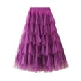 thumbnail image 2 of LEEy-world Skirts For Women Trendy Women Fashion Print SKirt Pocket Elastic Waist Loose Long A Shaped Skirt Fringe Skirts for Women Purple,One Size, 2 of 5