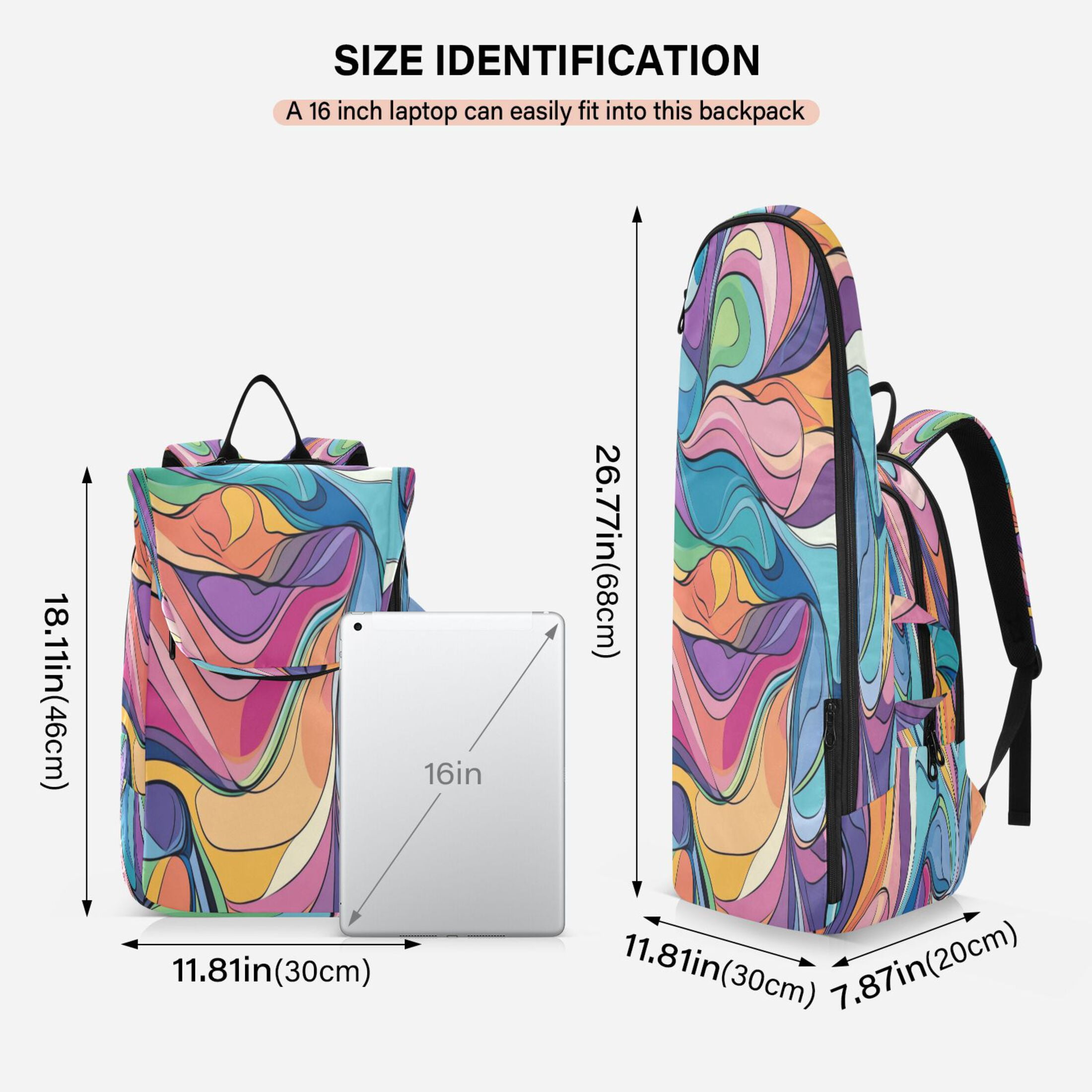 2 Racquet Holder Tennis Backpack Tennis Racket Covers Gym Bags Pastel Color Lines