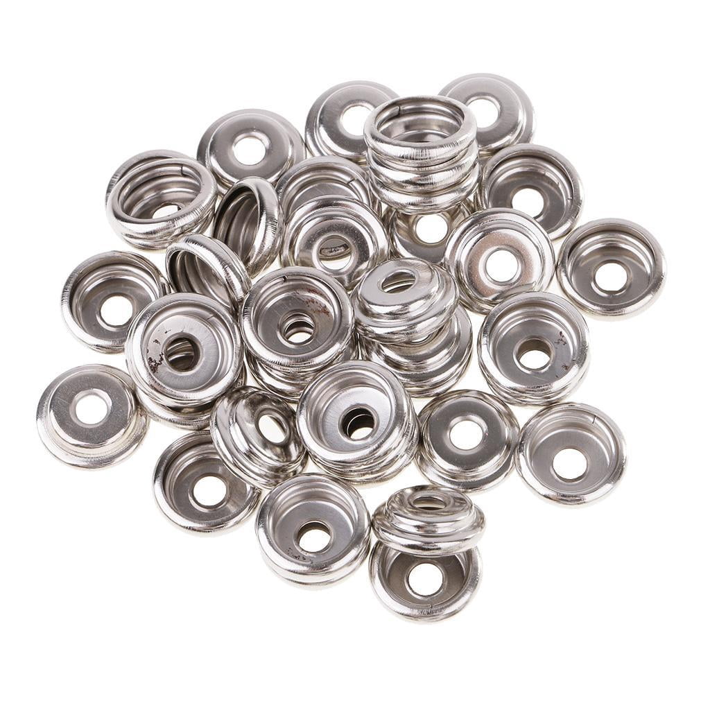 HILABEE 6x30 Sets Metal Snap Buttons Press Popper Fasteners 12.5mm Sliver 6 Pcs