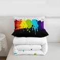 thumbnail image 4 of Erosebridal Rainbow Tie Dye Comforter Set King Size,Colorful Splash Paint Bedding Set Multicolor Grafitti Duvet Insert Luxury,Modern Abstract Art Decor for Home Dorm Room Black White,Microfiber Soft, 4 of 7