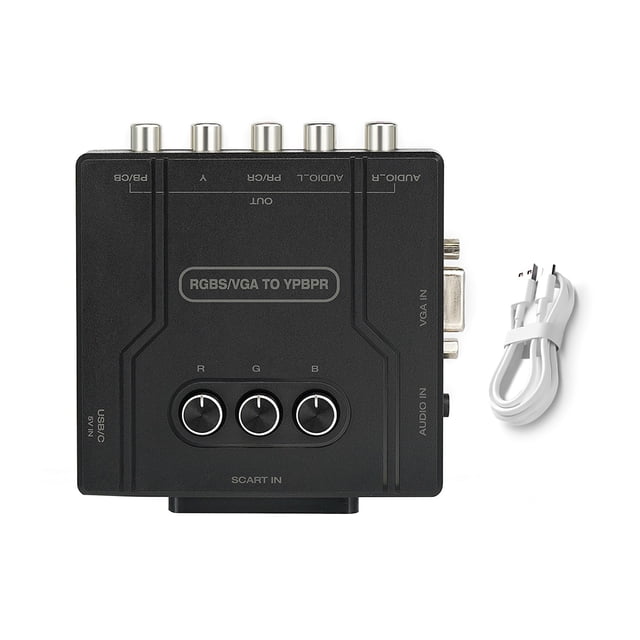 Convertisseur de Composant RGBS VGA SCART vers YPBPR, Convertisseur de Luminosité Réglable pour N64 pour PS1 pour Accessoires PS2
