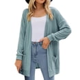 thumbnail image 2 of Idoravan Cardigans for Women Spring Womens Fashion Pocket Solid Color Long Sleeves Knit Cardigan Loose Tops Blouse Sweater, 2 of 6