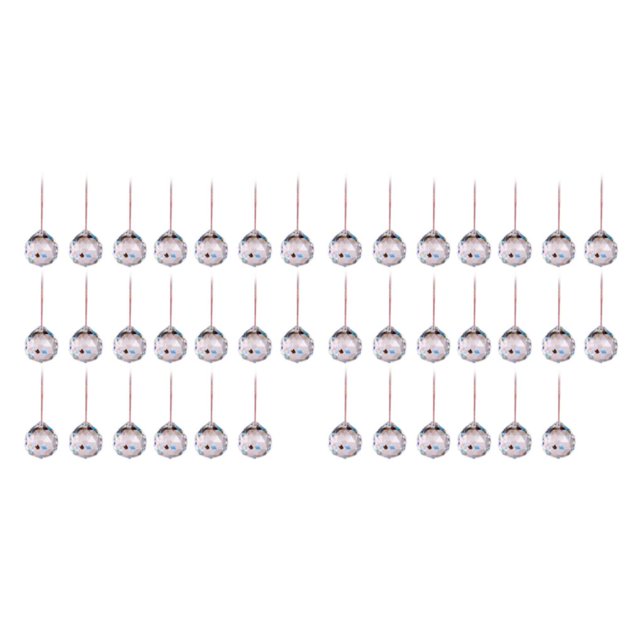 Matsuzay Lámpara de 20 piezas, bola de cristal, cortina de cuentas, decoración, joyería, colgante, atrapasol, hogar, oficina, fiesta, 20mm 20 mm 2Conjunto