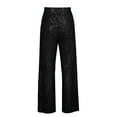 thumbnail image 5 of Lroveb Sequin Pants for Women, Womens Sparkly High Waisted Trousers, Solid Color Sequins Fashion Casual Straight Pants Black, 5 of 9