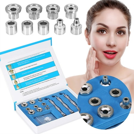 WALFRONT 3Pcs Diamond Dermabrasion Wand Kit Full Body Diamond Microdermabrasion Accessories with Cotton Filter 9 Tips