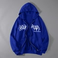 thumbnail image 4 of Bmisegm Jacket Zip up Hoodies and Sweatshirts Hop Print Hooded Street Fashion Unisex Drawstring Blue L, 4 of 8