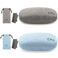thumbnail image 1 of Estuche para Anteojos Vemiss con Exterior de Tela de Lino, Dureza y Gran Tamaño, Gris y Azul, 1 of 6