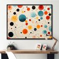 thumbnail image 1 of Designart Abstract Midcentury framed wall art decor, Midcentury framed wall art, Orange Blue Mid Century Geometric composition I , Extra large Mid-Century Modern black framed wall art, black frame, 1 of 5