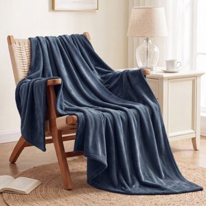 U by Bedsure Fleece Blanket Twin Blanket Stone Blue Lightweight Soft Cozy Blanket 60x80 inches