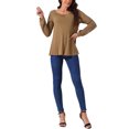 thumbnail image 2 of INSPIRE CHIC Women's Lace Long Sleeve Casual Tops Crewneck Fall Winter Blouses Shirts, 2 of 6