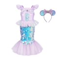 thumbnail image 1 of Vestido de princesa Ariel de La Sirenita de Disney para niñas, disfraz de lentejuelas, disfraz para niños, disfraz para Halloween, carnaval, fiesta de cumpleaños, ropa de 2 a 10 años, 1 of 5