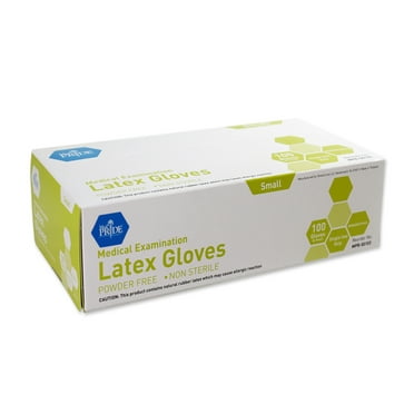 MedPride Latex Exam Gloves, Powder Free, Small, Box of 100